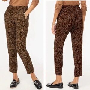 J. Crew THE JAMIE Pant Black and Orange Patterned Size 12